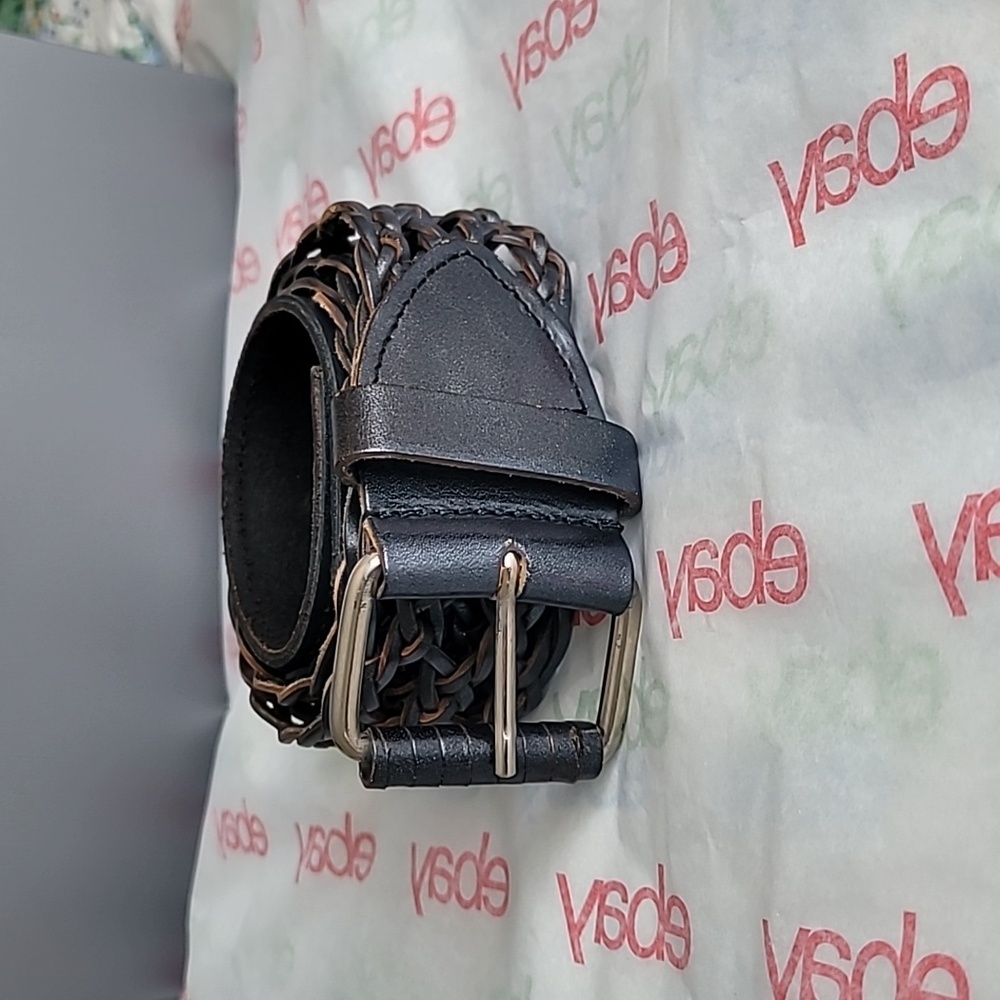 Amiee Lynn boho weaved leather belt Sz M/L Bohemian